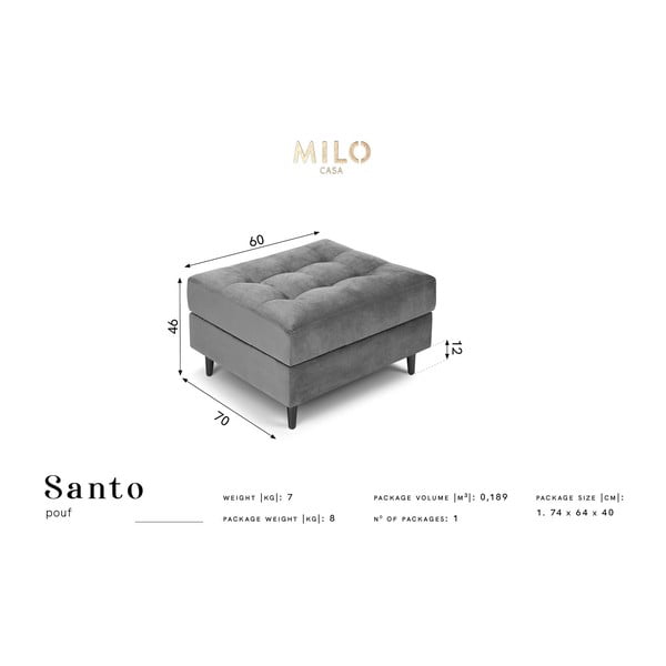 Bēšs samta kāju soliņš Milo Casa Santo-image-4