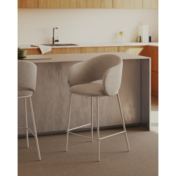 Ziloņkaula krāsas bāra krēsls (sēdekļa augstums 65 cm) Maina – Kave Home-image-1