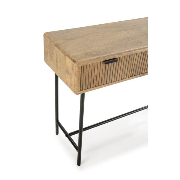 Dabīga toņa mango masīvkoka konsoles galds 38x100 cm Mundra – MOME-image-3