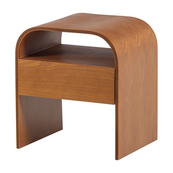 Dabīga toņa naktsskapītis ar plauktiem Momo – WOOOD