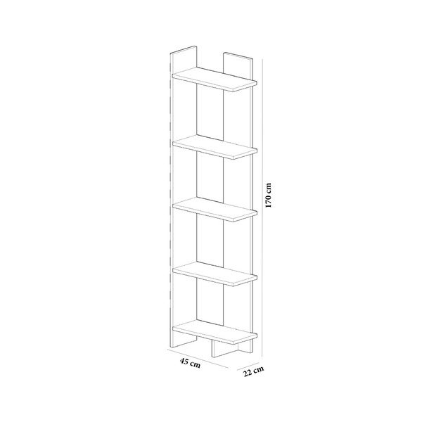 Grāmatu skapis no valriekstu koka ar baltām detaļām Als Walnut White-image-2
