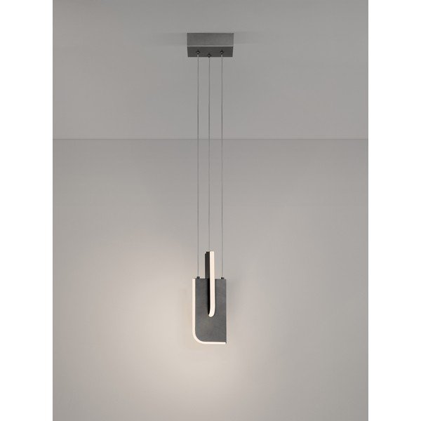 Gaiši pelēka metāla LED piekaramā lampa ar regulējamu spilgtumu Totem – Nova Luce-image-3