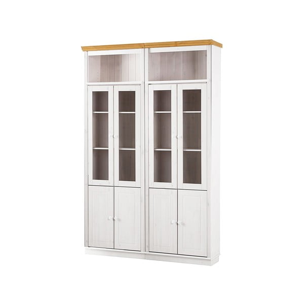 Balta priedes masīvkoka vitrīna 148x223 cm Anita – Støraa-image-1