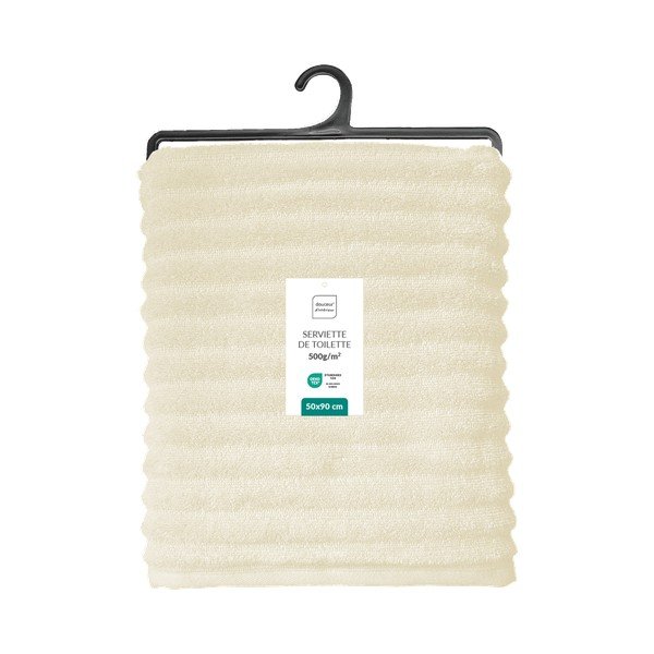 Krēmkrāsas frotē kokvilnas dvielis 50x90 cm Maya – douceur d'intérieur-image-4