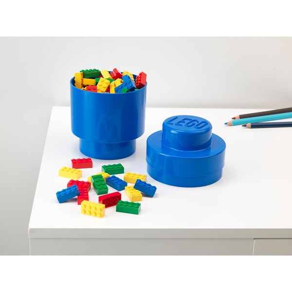 Zila LEGO® apaļa glabāšanas kaste-image-2