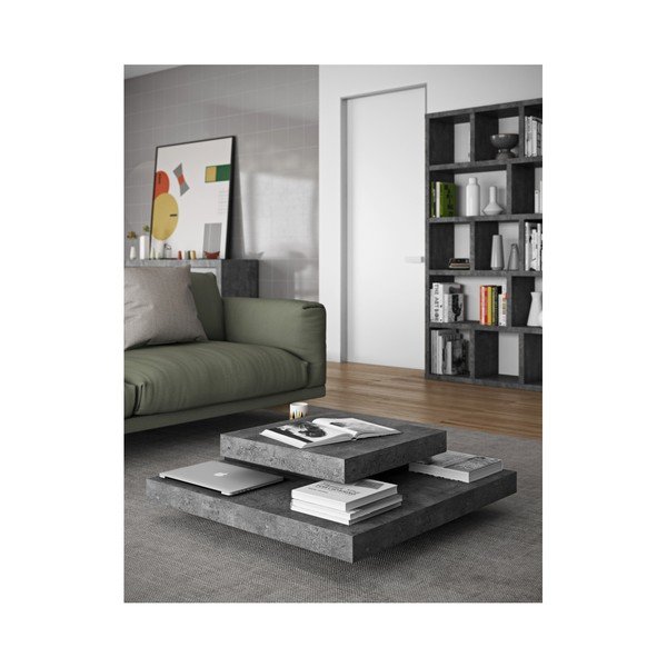 Žurnālgaldiņš ar melnām un betona detaļām TemaHome Slate-image-1