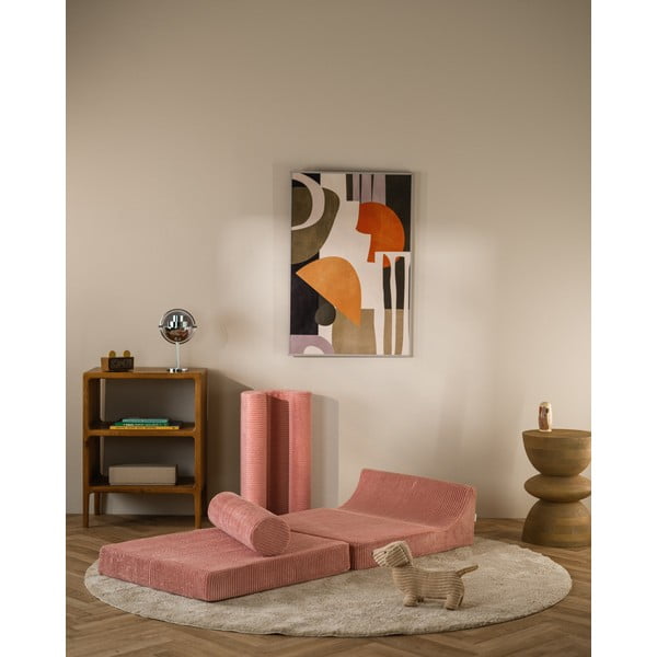 Rozā velveta bērnu atpūtas krēsls Flipster – Wigiwama-image-1