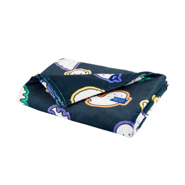 Melns mikroplīša pleds ar Halovīnu motīvu 130x170 cm Halloween Ghosts – Catherine Lansfield