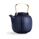Tumši zila porcelāna tējkanna Kähler Design Hammershoi, 1,2 l