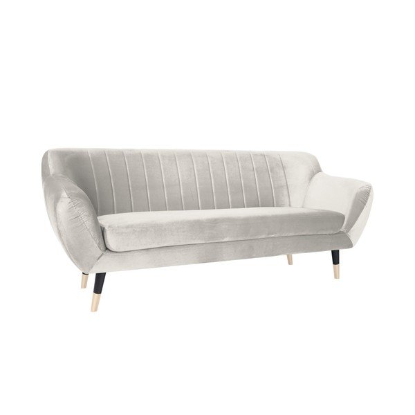 Krēmkrāsas dīvāns ar melnām kājām Mazzini Sofas Benito, 188 cm-image-2