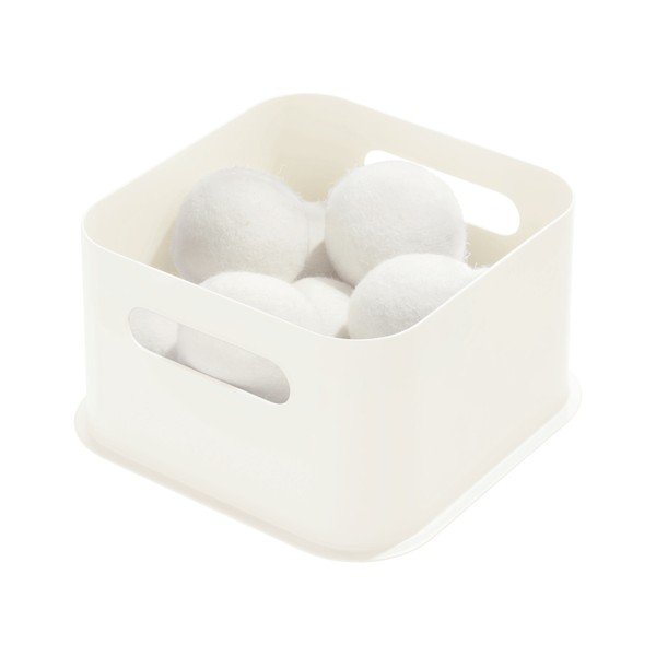 Balta uzglabāšanas kaste ar rokturiem iDesign Eco, 21,3 x 21,3 cm-image-1