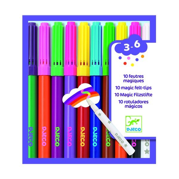 10 marķieru komplekts ar dzēšgumiju Djeco Magic-image-1