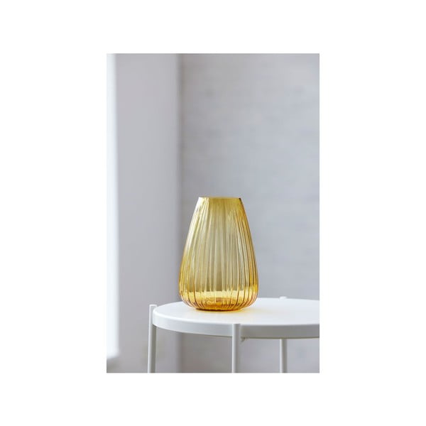 Dzeltena stikla vāze Bitz Kusintha, augstums 22 cm-image-3