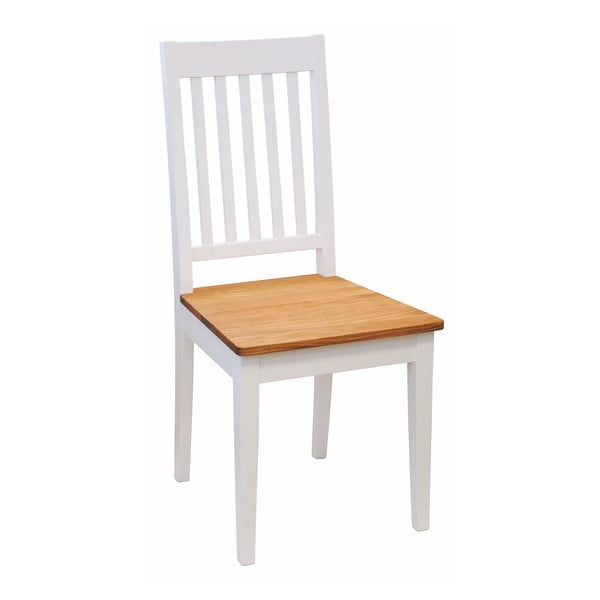 Balts bērza ēdamistabas krēsls ar ozolkoka sēdekli Rowico Ella