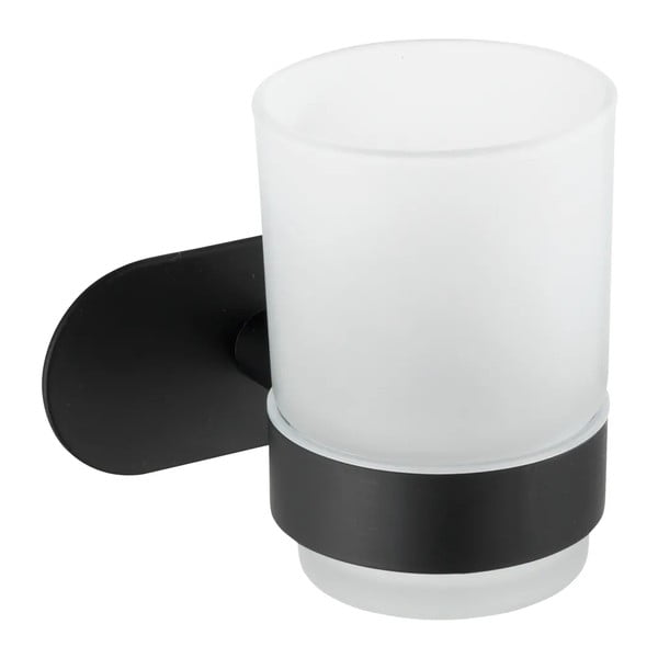 Matēti melns nerūsējošā tērauda pašlīmējošs vannas istabas piederumu komplekts Orea – Wenko-image-3