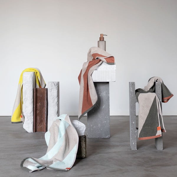 Piparmētru zaļš frotē dvielis no organiskās kokvilnas  50x90 cm Diagonal – Mette Ditmer Denmark-image-2