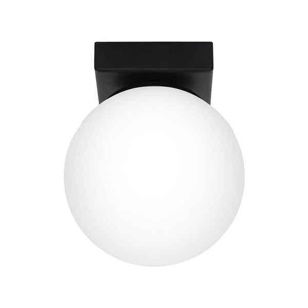 Melna griestu lampa ar stikla abažūru ø 12 cm Umerta – Nice Lamps