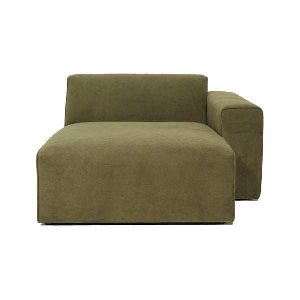 Zaļš velveta dīvāna stūra modulis Scandic Sting, labais stūris
