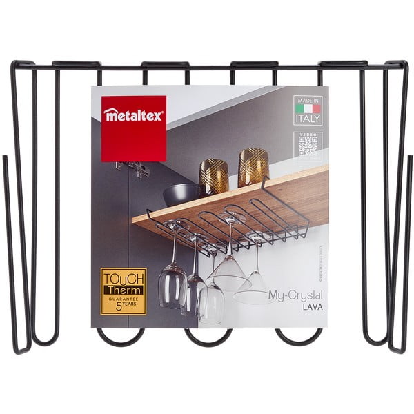 Melns piekaramais vīna glāžu turētājs Metaltex Wine Glass-image-2