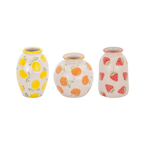 Akmensmasas vāzes (3 gab.) (augstums 9,5 cm) Fruit – Sass & Belle