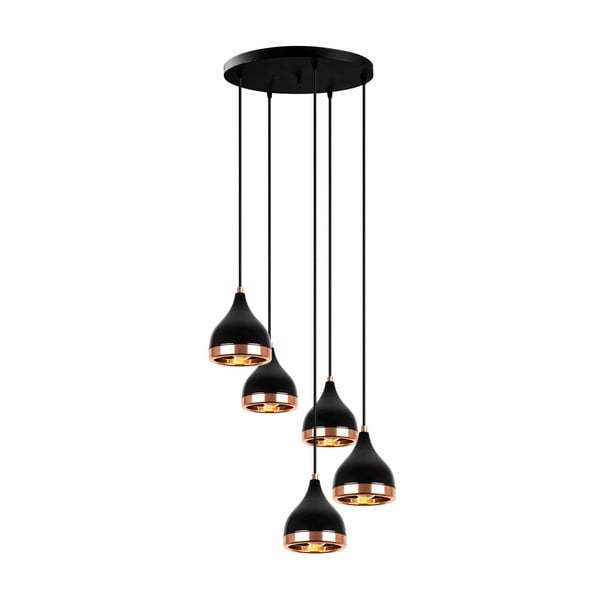 Melna/vara krāsas piekaramā lampa ar metāla abažūru ø 43 cm Yildo – Opviq lights