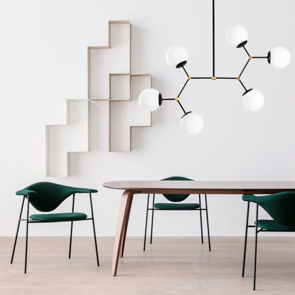 Melna griestu lampa ar 6 spuldzēm Opviq lights Damar-image-4