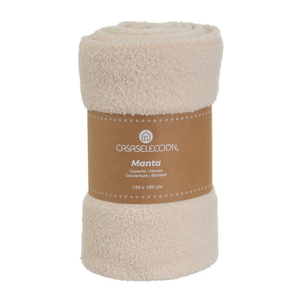 Bēšs buklē pleds 160x130 cm Sherpa – Casa Selección-image-4