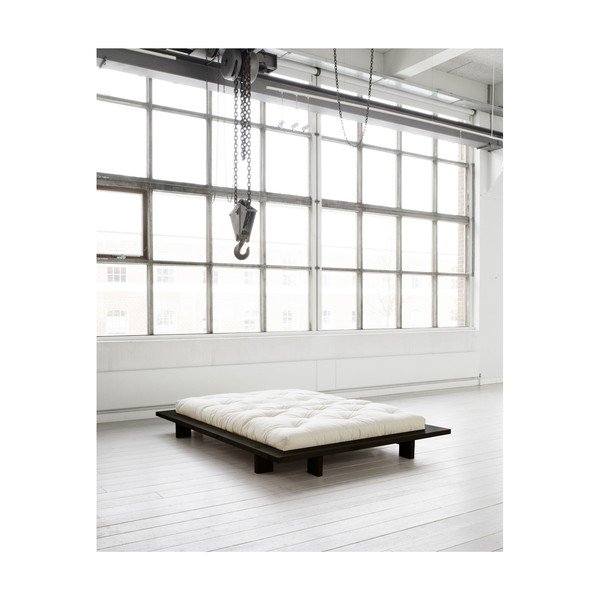 Divguļamā gulta no priedes koka ar matraci Karup Design Japan Comfort Mat Black Natural, 140 x 200 cm-image-3