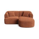 Terakotas oranžs velveta stūra dīvāns (ar labo stūri/ar zvilni) Campi – Cosmopolitan Design