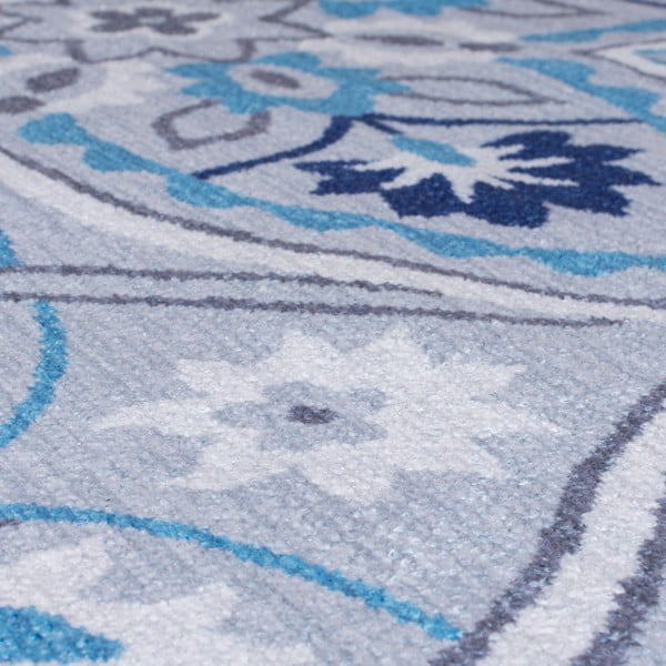 Zils mazgājams paklājs 170x120 cm Ellen – Flair Rugs-image-3