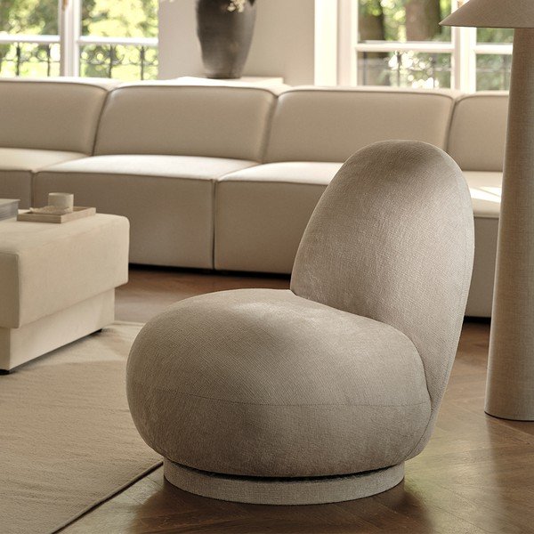 Balts atpūtas krēsls no buklē auduma Chuck – Micadoni Home-image-1