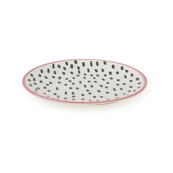 6 keramikas deserta šķīvju komplekts My Ceramic Brush Dots, 20 cm-image-2