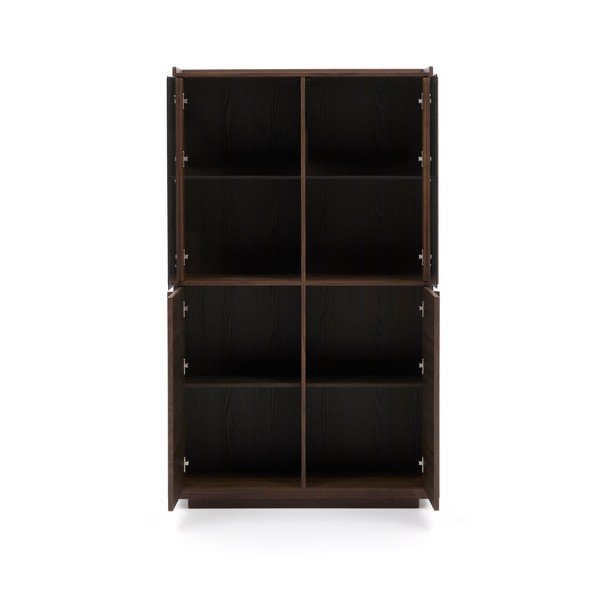 Brūna vitrīna ar riekstkoka imitāciju 100x170x40 cm Onix – Kave Home-image-4
