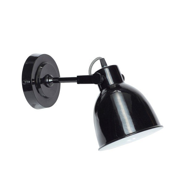 Melna sienas lampa Hübsch Rikard