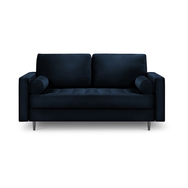 Tumši zils samta dīvāns Milo Casa Santo, 174 cm