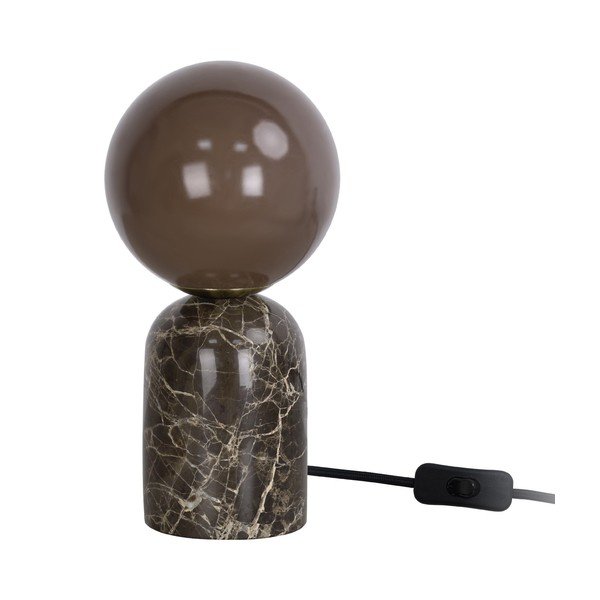 Tumši brūna marmora galda lampa (augstums 20 cm) Lazio Sphere – Leitmotiv