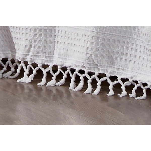 Balts kokvilnas gultas pārklājs divguļamai gultai 220x240 cm Lotus – Mijolnir-image-1