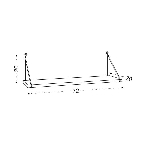 Dabīga toņa sienas plaukts ar riekstkoka imitāciju 72 cm Armoni – Kalune Design-image-3