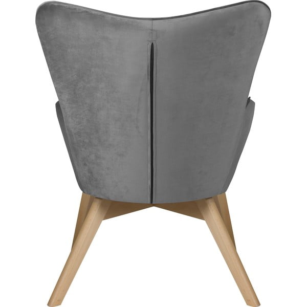 Pelēks samta atpūtas krēsls ar kāju balstu Niko – Ropez-image-4