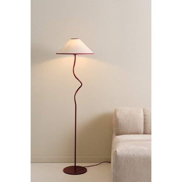 Sarkana/balta tekstila stāvlampa ar regulējamu spilgtumu (augstums 148 cm) Juliet – Jotex-image-1