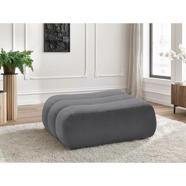 Pelēks kāju soliņš no buklē auduma Azra – Bobochic Paris-image-1