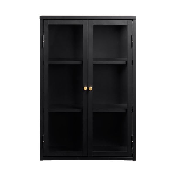 Melna metāla vitrīna 60x90 cm Carmel – Unique Furniture