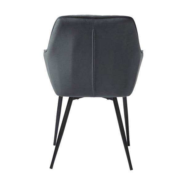 Pelēki polsterēti ēdamistabas krēsli ar roku balstiem (2 gab.) Nolan Stripe – Unique Furniture-image-4