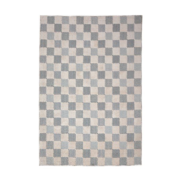 Zils mazgājams paklājs no kokvilnas maisījuma 155x230 cm Muted Checkerboard – Flair Rugs