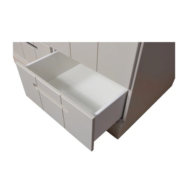 Pelēkbēšs priedes masīvkoka drēbju skapis 94x195x53 cm Connect – WOOOD-image-4