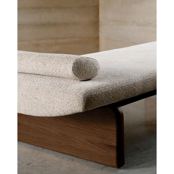 Bēšs/tumša dabīga toņa zvilnis no šenila auduma (ar maināmu stūri) Topaz – Kave Home-image-4