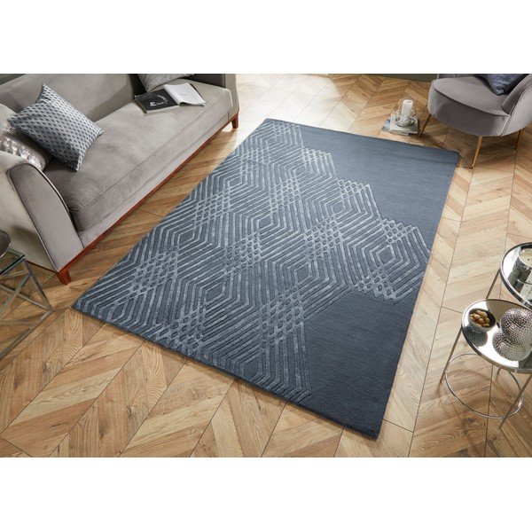 Zils vilnas paklājs Flair Rugs Diamonds, 160 x 230 cm-image-4