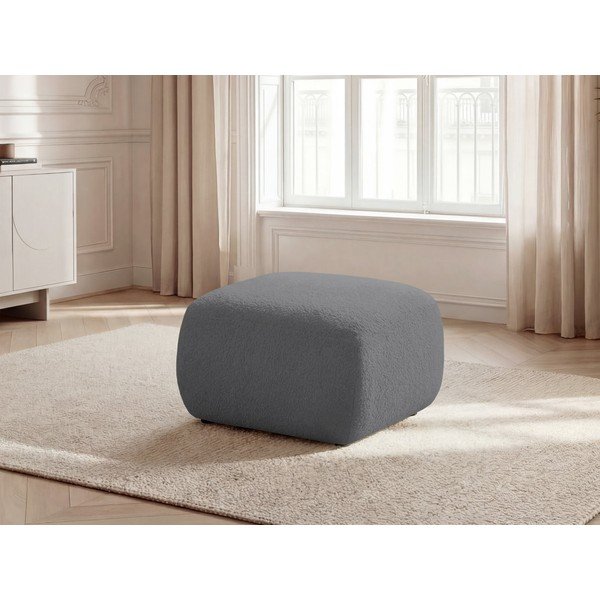 Pelēks kāju soliņš no buklē auduma Montaigne – Bobochic Paris-image-1