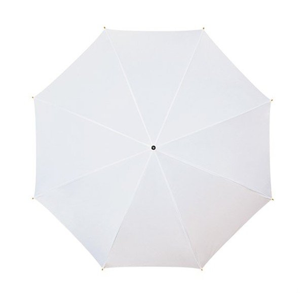 Balts lietussargs ar koka rokturi Ambiance Wooden, ⌀ 102 cm-image-1