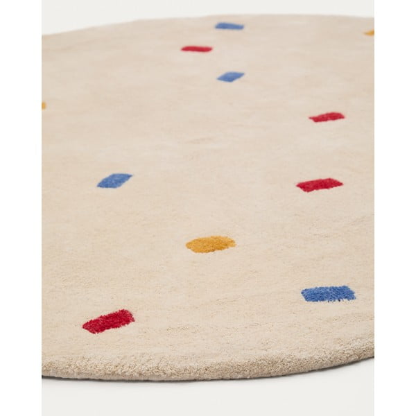 Krēmkrāsas kokvilnas bērnu paklājs ø120 cm Luli – Kave Home-image-2